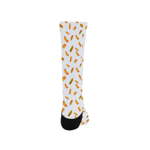 Hot Dog Pattern with Pinstripes Trouser Socks