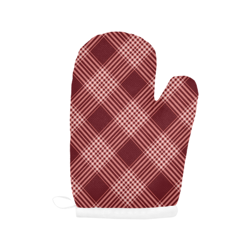 Red And White Plaid Oven Mitt