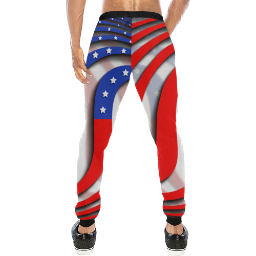 Flag of United States of America Men's All Over Print Sweatpants (Model L11)