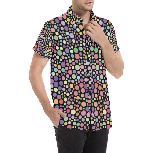 Colorful dot pattern Men's All Over Print Short Sleeve Shirt (Model T53)
