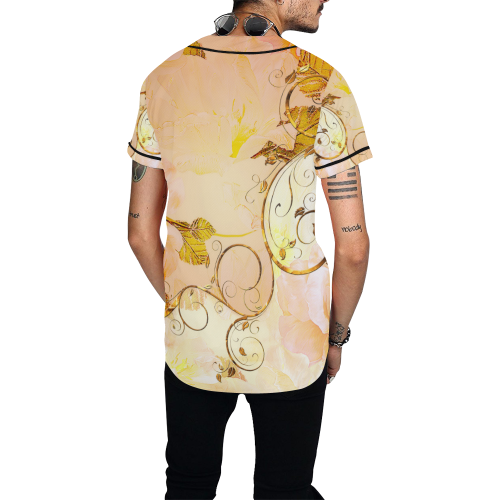 Beautiful flowers in soft colors All Over Print Baseball Jersey for Men (Model T50)