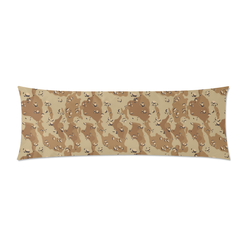 Vintage Desert Brown Camouflage (Golden Brown Backside) Custom Zippered Pillow Case 21"x60"(Two Sides)