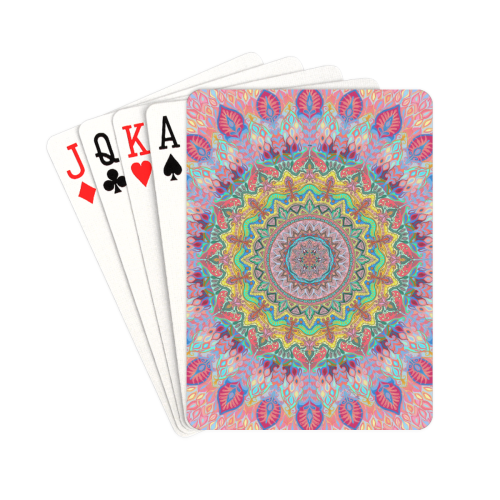 mandala paon 4 Playing Cards 2.5"x3.5"