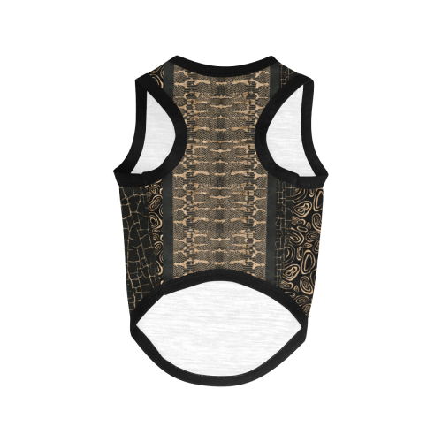 Exclusive Gold Black Python All Over Print Pet Tank Top