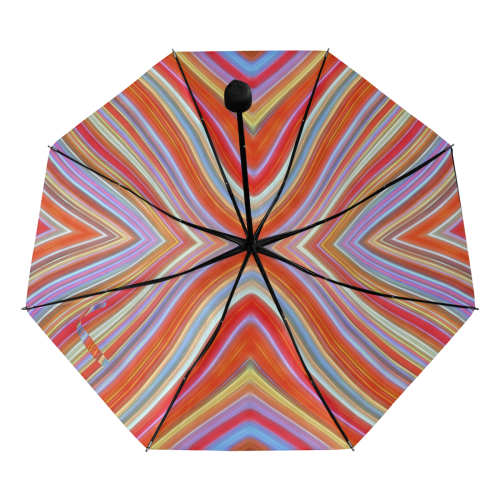 Wild  Wavy X Lines I Anti-UV Foldable Umbrella (Underside Printing) (U07)