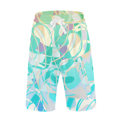 Summer Beach Days Abstract * Teal Men's All Over Print Casual Shorts (Model L23)