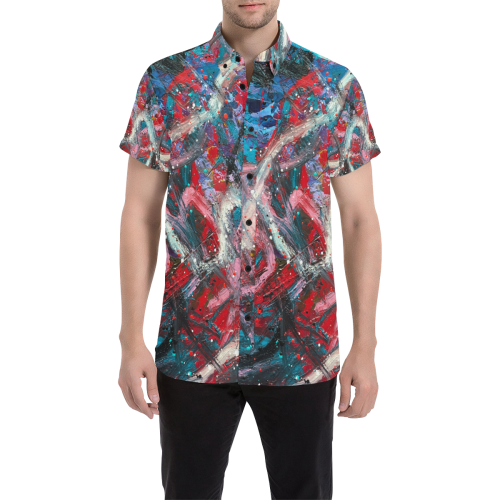 Deep in the cell shirt Men's All Over Print Short Sleeve Shirt/Large Size (Model T53)