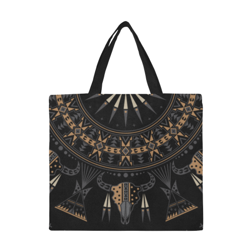 Buffalo Nation Brown All Over Print Canvas Tote Bag/Large (Model 1699)