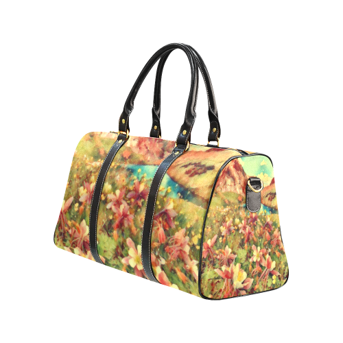 Rainbow Mountain flowers New Waterproof Travel Bag/Large (Model 1639)