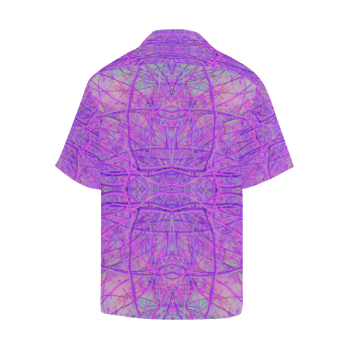 Hot Pink and Purple Abstract Branch Pattern Hawaiian Shirt (Model T58)