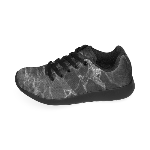 Marble Black Pattern Women's Running Shoes/Large Size (Model 020)