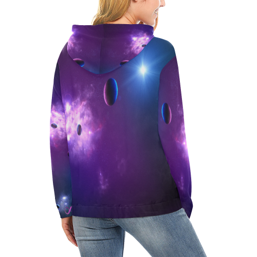 Lady Love Infinity Universe All Over Print Hoodie for Women (USA Size) (Model H13)
