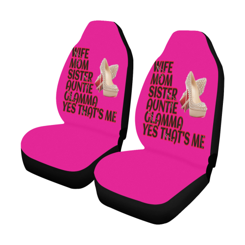 Pink Wife Sister Auntie Glamma Car Seat Covers (Set of 2)