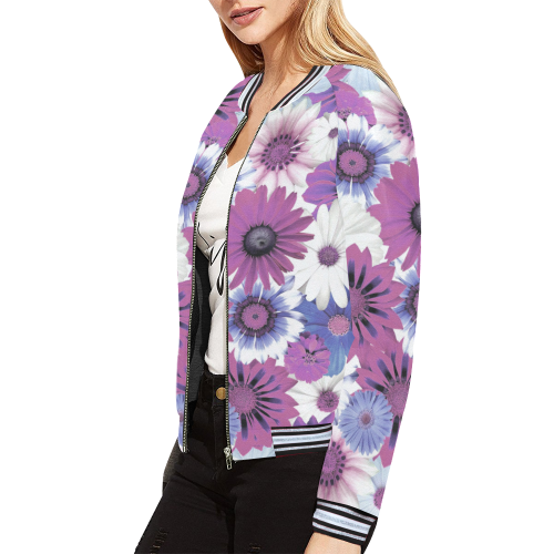 Spring Time Flowers 5 All Over Print Bomber Jacket for Women (Model H21)