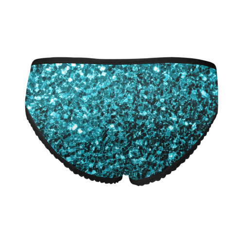 Beautiful Aqua blue glitter sparkles Women's All Over Print Girl Briefs (Model L14)