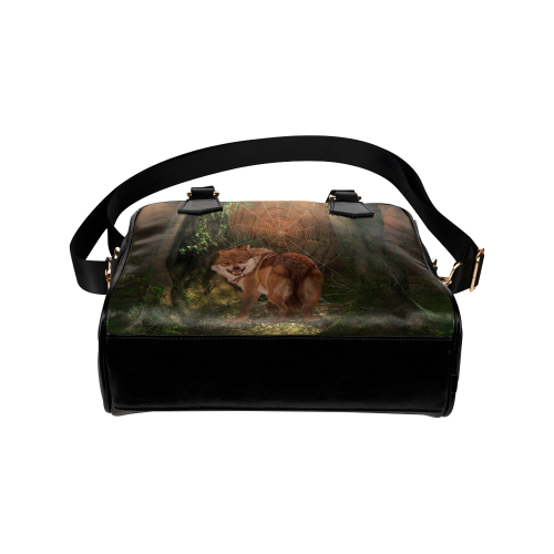 Awesome wolf in the night Shoulder Handbag (Model 1634)