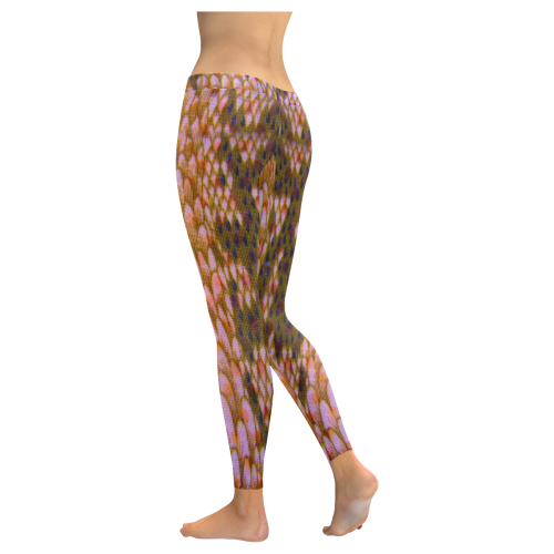 snake fabric print vibe 3 Women's Low Rise Leggings (Invisible Stitch) (Model L05)