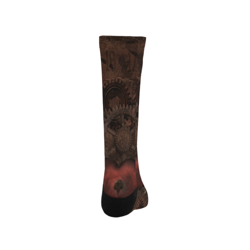 Awesome Steampunk Heart In Vintage Look Men's Custom Socks
