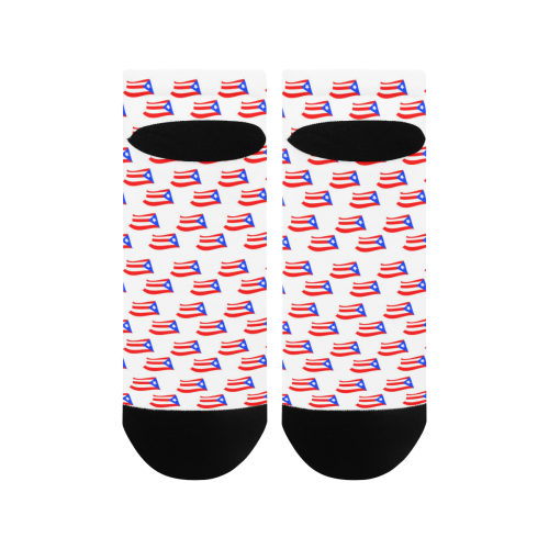 Puerto Rican Flags White Women's Ankle Socks