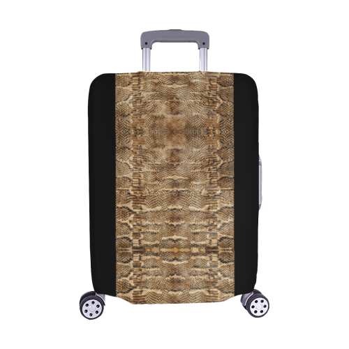 Golden Python On Black Luggage Cover/Medium 22"-25"