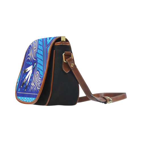 Deeds well Done Blue Saddle Bag/Small (Model 1649)(Flap Customization)