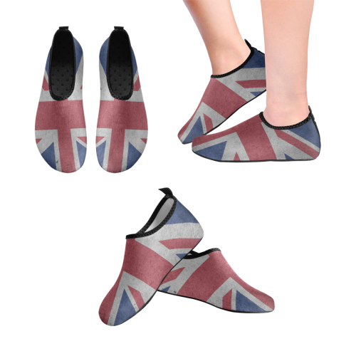 United Kingdom Union Jack Flag - Grunge 1 Men's Slip-On Water Shoes (Model 056)