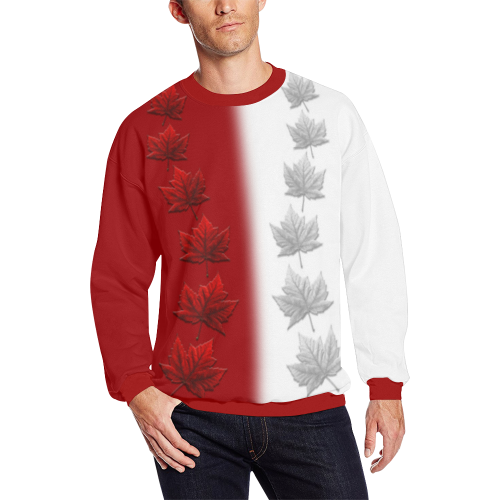 Canada Sweatshirts 2 Tone Plus Size Men's Oversized Fleece Crew Sweatshirt/Large Size(Model H18)