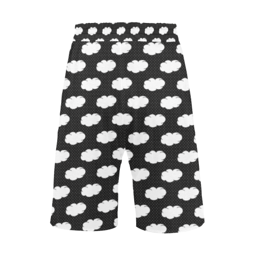 Clouds with Polka Dots on Black Men's All Over Print Casual Shorts (Model L23)