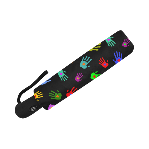 Multicolored HANDS with HEARTS love pattern Anti-UV Auto-Foldable Umbrella (Underside Printing) (U06)