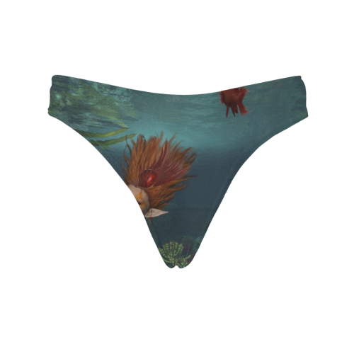 Beautiful mermaid and fantasy fish Women's All Over Print Thongs (Model L30)