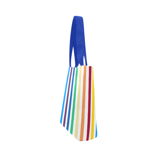 Rainbow Stripes with White Canvas Tote Bag (Model 1657)