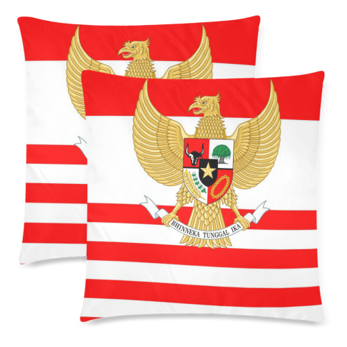 INDONESIA 2 Custom Zippered Pillow Cases 18"x 18" (Twin Sides) (Set of 2)