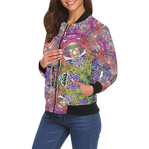 caddy All Over Print Bomber Jacket for Women (Model H19)