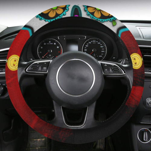Wondeful  sugar skull Steering Wheel Cover with Anti-Slip Insert