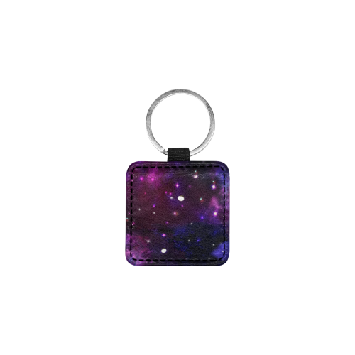 Midnight Blue Purple Galaxy Square Pet ID Tag