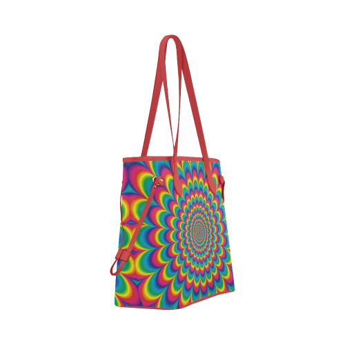 Crazy Psychedelic Flower Power Hippie Mandala Clover Canvas Tote Bag (Model 1661)