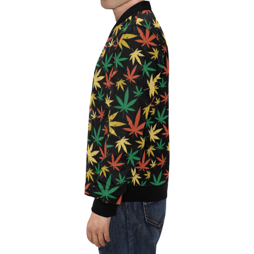 Cannabis Pattern All Over Print Bomber Jacket for Men/Large Size (Model H19)