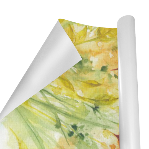 Yellow Wild Flowers Watercolors - floral Gift Wrapping Paper 58"x 23" (1 Roll)