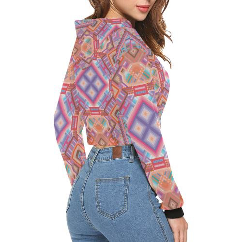 Researcher All Over Print Crop Hoodie for Women (Model H22)