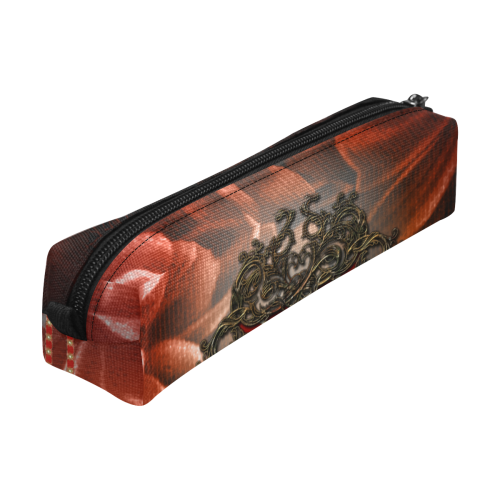 Red floral design Pencil Pouch/Small (Model 1681)