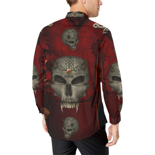 Skull with celtic knot Men's All Over Print Casual Dress Shirt (Model T61)