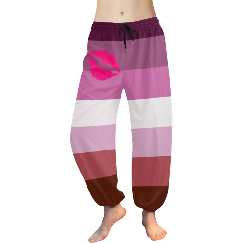 Lipstick Lesbian Flag Women's All Over Print Harem Pants (Model L18)
