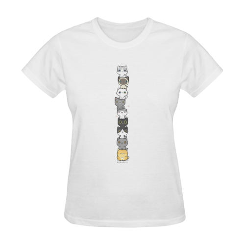 kitty stack Women's T-Shirt in USA Size (Two Sides Printing)