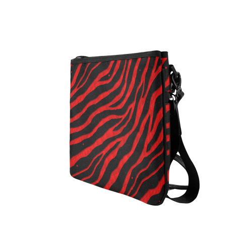 Ripped SpaceTime Stripes - Red Slim Clutch Bag (Model 1668)