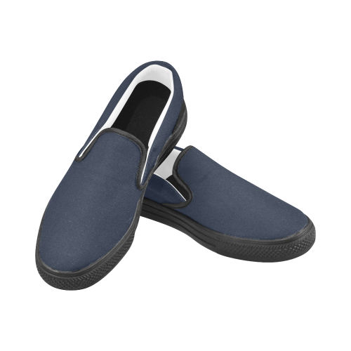 Navy Blue Men's Slip-on Canvas Shoes (Model 019)