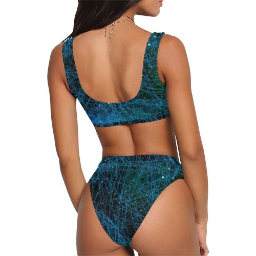 System Network Connection Sport Top & High-Waisted Bikini Swimsuit (Model S07)