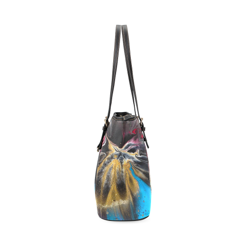 Peacock Leather Tote Leather Tote Bag/Small (Model 1640)
