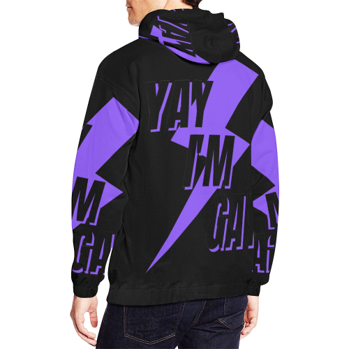 yay I'm gay Purple All Over Print Hoodie for Men/Large Size (USA Size) (Model H13)