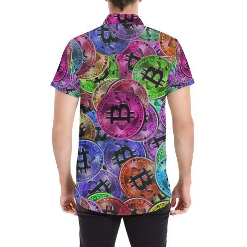 BITCOIN 2 Men's All Over Print Short Sleeve Shirt/Large Size (Model T53)