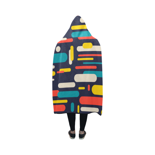 Colorful Rectangles Hooded Blanket 50''x40''